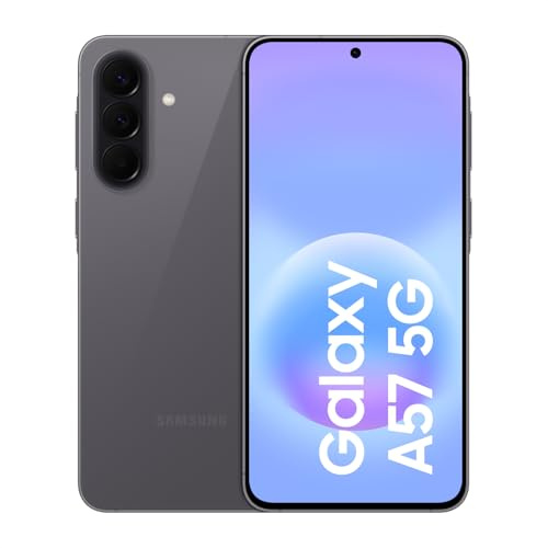 Samsung Galaxy A57 5G, Schlankes AI-Smartphone, Awesome Intelligence, 256 GB Speicherplatz, 50 MP Weitwinkel-Kamera, Bis zu 2 Tage Akkulaufzeit, IP68 e Gray, 2,5 Jahre Herstellergarantie