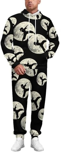 Taekwondo Girl in The Moon Adult 2 Piece Tracksuits Hoodie Sweatshirt And Joggers Sweatpants Sweat Suit Outfits