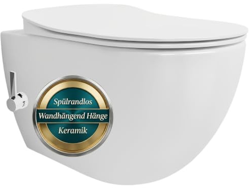 Creavit FREE Dusch WC Komplettanlage spülrandlos–Wandhängend Hänge | WEIß