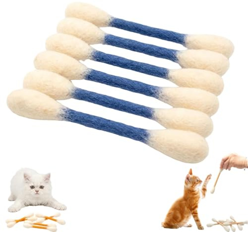 Generisch Riesiger Wattestäbchen Katzenspielzeug 6 Stück Giant Cat Toy Baumwollstäbchen mit Katzenminze Kätzchen-Kauspielzeug beißen zum Zahnen Interaktives Filz-Kätzchen-Kicker-Spielzeug (Blue)