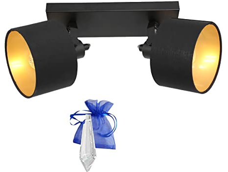 Christoph Palme Leuchten Deckenbalken Industrial Schwarz Gold Matt Fassung E14 Schirm Vintage Strahler im Industrie Design Retro für LED und Glühlampe 3334ZW + Giveaway