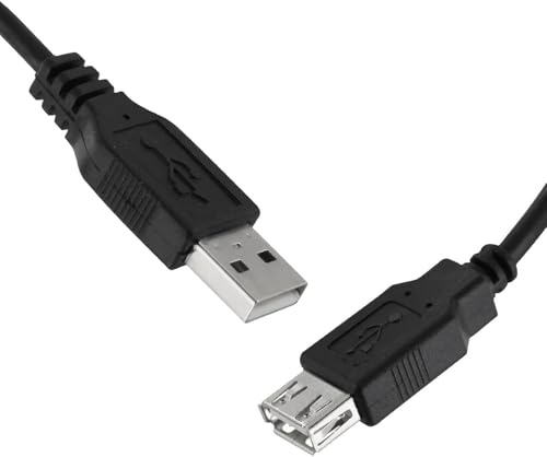 Mr. Gadget's Solutions 3-Meter-Long Fast Charging USB Data Sync transfer 2.0 EXTENSION Cable Lead A Male To A Female SHIELDED Black