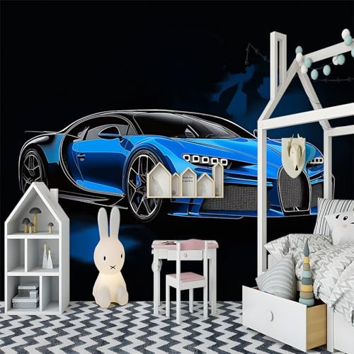Vlies Fototapete 350 x 256 cm Foto Tapete Superauto Schlafzimmer Wohnzimmer Moderne Vliestapete XXL Bildtapete 3d Effekt Wand Dekoration - Weltall Blau