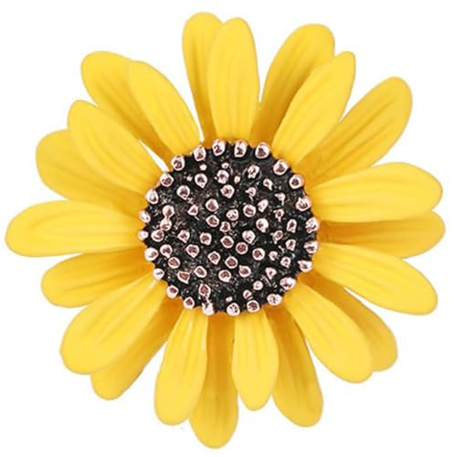 Cute Daisy Flower Brooch Pins Plant Sunflower Suit Lapel Pin Yellow Sun Flower Dress Neckline Enamel Pin Charm Daisy Coat Brooch for Women Clothes Dress Scarf Bag Daily