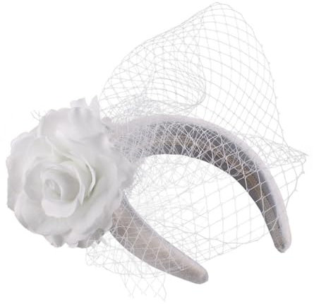 FUXIU Vintage Fascinator Stirnband Exquisite Rose für Party Hochzeit Kostüm Pillbox Hut Dame Kopfbedeckung für Beerdigung/Hochzeit