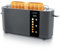Arendo - Edelstahl Toaster 2 Scheiben Langschlitz - Touchscreen – Doppelwandgehäuse – Integrierter Brötchenaufsatz – 6 Bräunungsgrade – Brotzentrierung – Restzeitanzeige – Memoryfunktion - Cool Grey