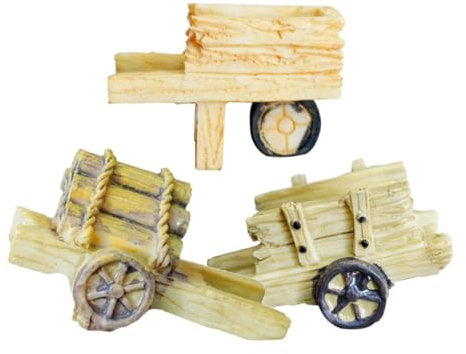 MERRYHAPY 3pezzi Miniature Garden Cart Per Decorazione Fatati Per Accessori Per Terrari e Microlandscapes Per e