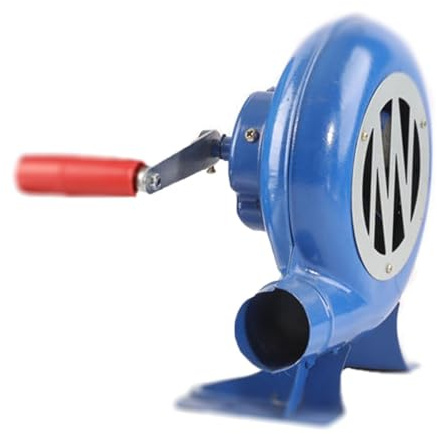 Pealihuy Souffleur d'air manuel pour barbecue, forge de forgeron, petit souffleur de barbecue à charbon de bois, soufflet de cheminée à pop-corn en fer, pour pique-nique en camping en plein air 80 W