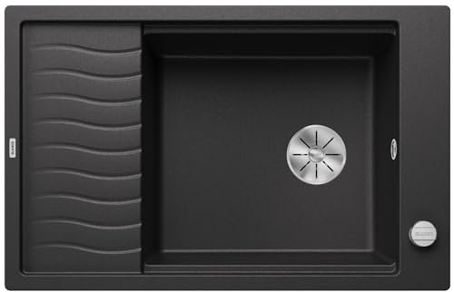 BLANCO ELON XL 6 S | Granitspüle aus SILGRANIT anthrazit | Einbauart: Einbau von Oben | reversibel | für 60 cm breite Unterschränke | Großes Becken | Reinigungsfreundliche Öberfläche