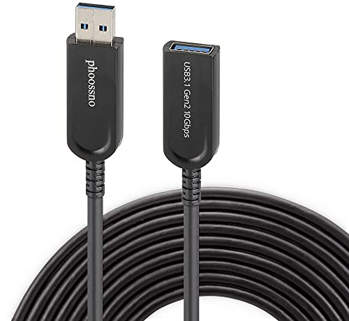 phoossno USB 3.0 Extension Cable USB 2.0 Extension Cable 33ft 10m Compatible with Microsoft Azure Logitech Camera Xbox Printer Touch Screen Kinect Oculus VR Hard Disk Keyboard Mouse Intel RealSense