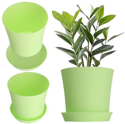 KADAX Flower Pot in plastica, 9 colori, protezione delle colture, pentola vegetale balcone, terrazza, pentola piante viola, vaso di fiori, protezione, protezione dei fiori (? 8 cm, verde chiaro)