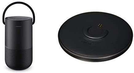 Bose Portable Smart Speaker Altavoz portátil con Control de Voz Alexa Integrado, Color Negro + SoundLink ® Revolve Base de Carga, Color Negro