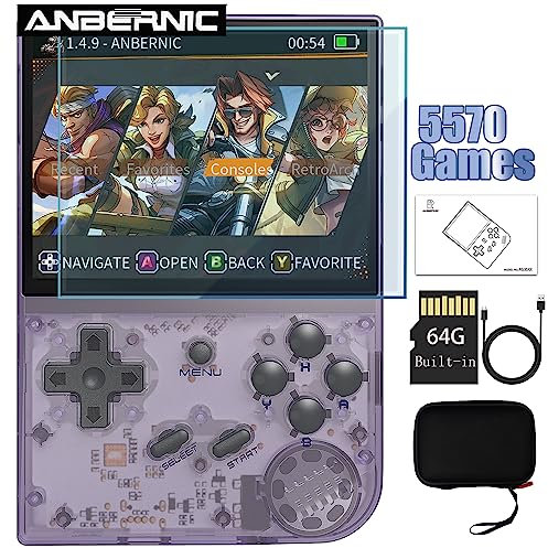 RG35XX Retro Handheld Game Console 3.5-inch Supports Linux and Garlic Dual Stylem, 35xx with a 64G Card Pre-Loaded 6900 Games Supports HDMI and TV Output with bag