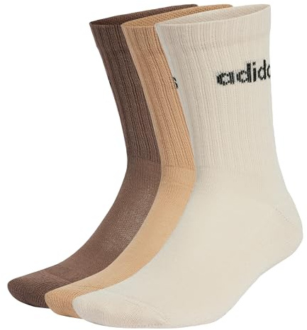 adidas Unisex Linear Crew Cushioned Socks 3 Pairs, WONDERWHI/MAGBEI/EARSTR, 40-42