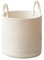 Cesta de almacenamiento beige, cesta redonda de almacenamiento de cuerda de algodón, cesta para ropa sucia, caja de almacenamiento, adecuada para juguetes, mantas, ropa sucia, objetos pequeños,