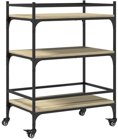 vidaXL Küchenwagen Sonoma-Eiche 65x40x86,5 cm Holzwerkstoff