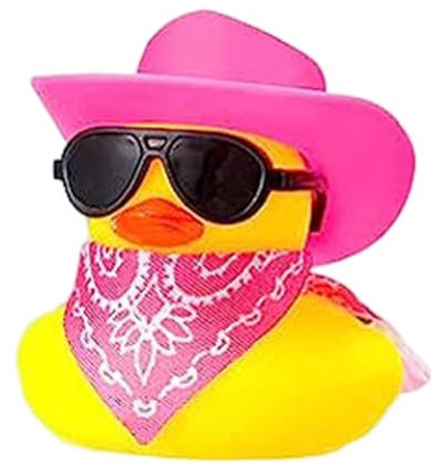 lyanny Cowboy Rubber Duck | Cool Funny Rubber Duck Car Ornament | Bath Toy Floater, Goody Bag Filler, Duck Car Accessory, Car Dashboard Decoration For Favors, Birthdays
