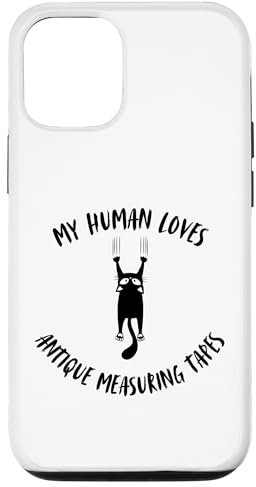 Hülle für iPhone 12/12 Pro My Human Loves Antike Maßbänder – Katzenparent Hobby