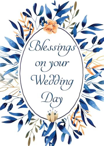 Shared Blessings Wedding Day Blessings 1 Count Congratulations Matrimony Nuptials Card, Christian Religious KJV Scripture, Envelope Included