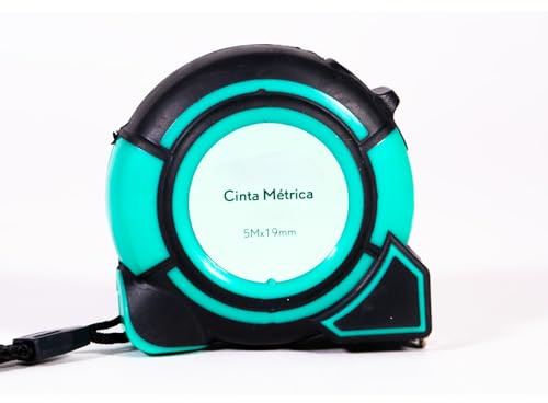 Cinta métrica 5m x 19mm con bloqueo, enganche magnético y clip para cinturón cinta métrica ergonómica con revestimiento antideslizante negro/verde