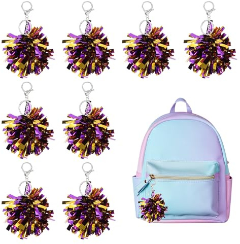sourcing map Cheer Pom Pom Keychain, Cheerleading Gift Charm Plastic Keyring Bulk for Cheerleaders Team Women Sports Events Cheer Accessory Supplies