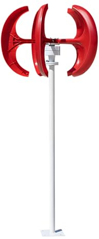 1000W 12V/24V Wind Turbines Generator Kit, 5-Blade Lantern Wind Turbines Generator, Electromagnetic Electricity Producer Equipment ﻿ (Red)