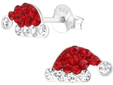 FIVE-D 2 Paar Ohrringe Weihnachten Nikolaus Mütze und Weihnachtsbaum 925 Sterling Silber im Schmucketui