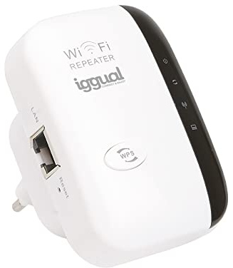 iggual - Amplificador de Señal WiFi - Repetidor WiFi 300 Mbps RW - N300-AP/R - Puerto Ethernet - Antenas Internas - Compatible Windows / MacOS