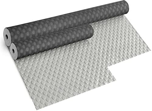 Pavimento Tappeto Gomma Pvc Bollato Rivestimento Antiscivolo Mod. ZERBINO_BOLLE_PVC 2X5 METRI GRIGIO