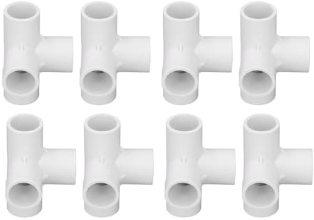 Conectores PVC Codo 90 Grados 0,8 Pulgadas 4 Vías para Conexión de Tienda de Muebles 10 Uds (Blanco)