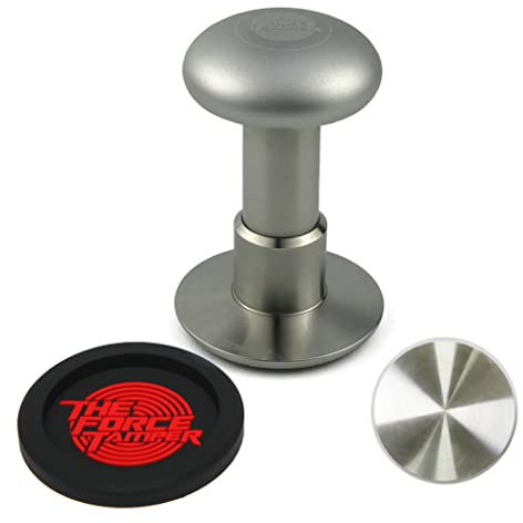 The Force Tamper Automatischer Kaffee-Tamper Standard-Set, silberner Griff (Mush, 54,00 mm)