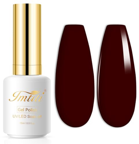 UV Nagellack, Kastanien rot Gellack Nagellack Gel für UV Nagellampe Langlebige Maniküre Nagelgellack Soak Off Nail Gel Polish (Erfordert Trocknung unter UV-LED-Lampe)