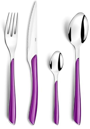 Eclat - Cubertería (24 piezas), color morado
