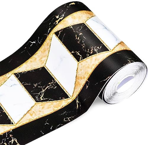 Moderna geometrica parete rivestimento PVC carta da parati Bordi adesivi Bordo Decortaive piastrelle adesivi Cucina gabinetto WC Bordo per soffitto/ Angolo/mobili/armadio/decorazioni per la casa