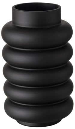 Boltze Ribbo Vase schwarz matt 25cm (1 Stück)