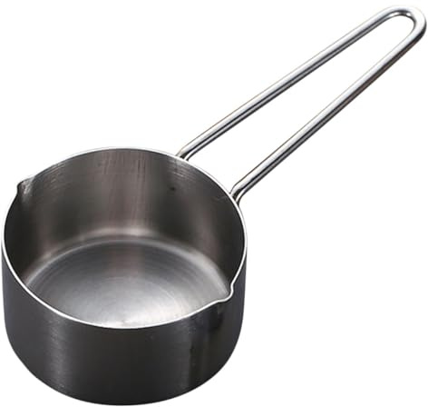 HOMSFOU Measuring Cup 1/3 Cup Stainless Steel Measuring Scoop with Handle for Baking Milk Powder Spices Precise Kitchen Portioning Compact Easy-Store Design for Home and Restaurant Use