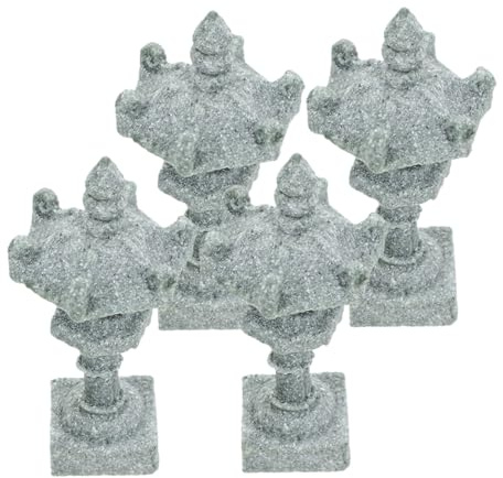 Toddmomy Statue Pagode Miniature en Pierre 4 Pièces, Décoration Vintage