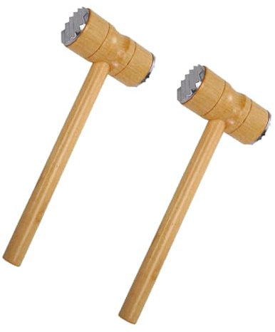 OKUMEYR 2 Piezas Martillo para Golpear La Carne Ablandadores De Aves De Corral Ablandar El Pollo Triturador De Carne De Madera Ablandador De Carne En Polvo Martillo De Bistec Doble Cara