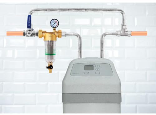Kit de instalación rápida de descalcificador con bypass de acero inoxidable - Filtro malla inox
