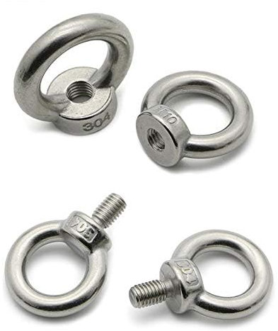NHEISSCF Ringschraube, Ringmuttern, 1 Stück - 14 Stück Hebeösenmuttern M5 M6 M8 Mutternschraube 304 Edelstahl Augenschraube Fisheye-Augenschlupflochschraube Ringschraube langlebig (Size : M6)