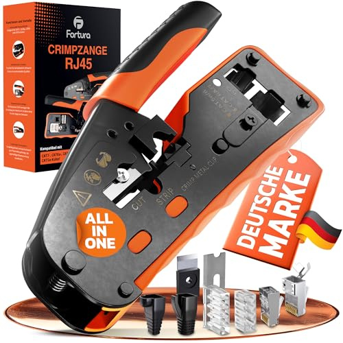 Fortura Alicates de crimpado RJ45 / CAT7, CAT6a, CAT6, CAT5e / RJ11, RJ12 / juego de herramientas de red/alicates de crimpado enchufe de red