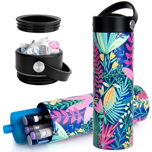 SUNMON Porta Insulina Termico da Viaggio - Porta Insulina Termico Approvato dal Tsa, Borsa per Medicinali Termica Isolamento 24 Ore,Forniture per Il Diabete(Foresta Luviale Tropicale)
