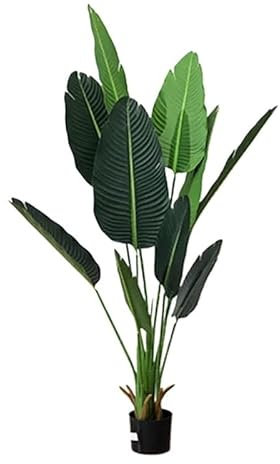 CAFIEDR 120/160/190cm Artificiale Viaggiatori Banano Finto Palma Tropicale Foglie Finte Pianta per Casa Ufficio Giardino(Hl36 120cm)