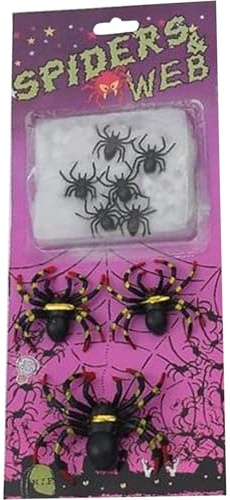 Yongany Decoración de telaraña de Halloween, suministros realistas creativos, decoración de araña, decoración suave de Halloween, decoraciones de interiores para bailes de máscaras de Halloween