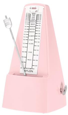 sourcing map Mechanical Metronome,High Accuracy Musical Timer with Metal Movement Universal Metronome for Piano Guitar Violin Ukulele Player,Pink