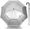 ZOMAKE UV Umbrella for Sun Protection UPF 50+, 46 Inch Travel Compact Sun Umbrellas UV Blocking Auto Open Close for Rain Waterproof and Wind Resistant Double Canopy(Silver Black)