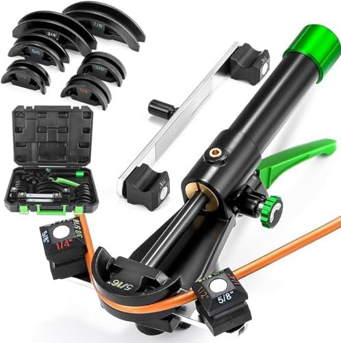 SXYKXYDL Manuelles Rohrbieger-Set, Ratschen-Kupferrohrbieger mit Φ1/4'', 5/16'', 3/8'', 1/2'', 5/8'', 3/4'', 7/8'', 7 Formen, HVAC 90°-Biegung für Messing-, Aluminium- und dünne Stahlrohre
