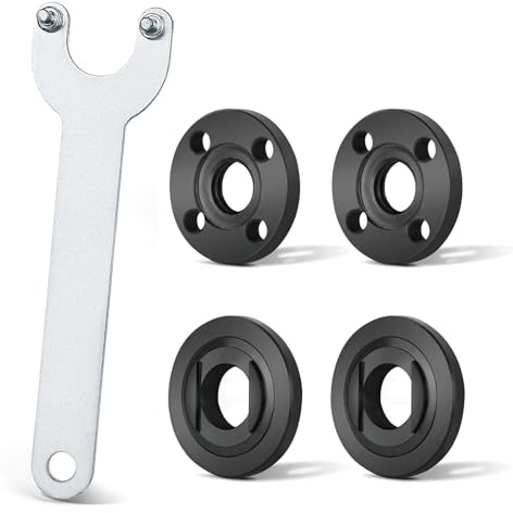 5 Piece Set Angle Grinder Attachments,Equipped with Angle Grinder Key and Inner and Outer Flanges, Angle Grinder Wrench 125mm Compatible with Angle Grinder for Replacing Accessories of Angle Grinder