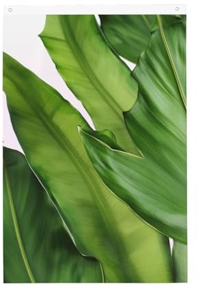 Drapeau de feuilles de bananier fraîches de 6,1 x 0,9 m, drapeau de vacances double face avec œillets verticaux, drapeaux de cour pour décoration extérieure, maison, jardin, bannière de vacances