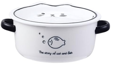 CIYODO Ciotola Ramen in Ceramica Adorabile e Resistente Ciotola Per Zuppe Casa e Ristorante Accessorio Cucina Multifunzionale Per Zuppe e Noodles Design Semplice e Durevole